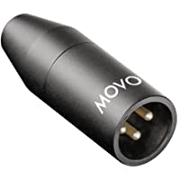Adaptador de Mini-Jack Hembra de Micrófono de 3.5mm (TRS) a Conector XLR Macho de 3 pines de Movo para Videocámaras…